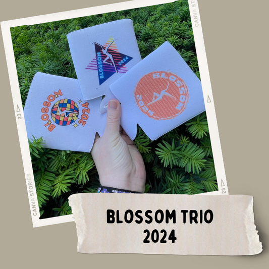 Blossom 2024 Can Koozie Trio Set | DMB Can Cooler | DMB Gift | Dave Matthews Coolie | Tailgating Gear