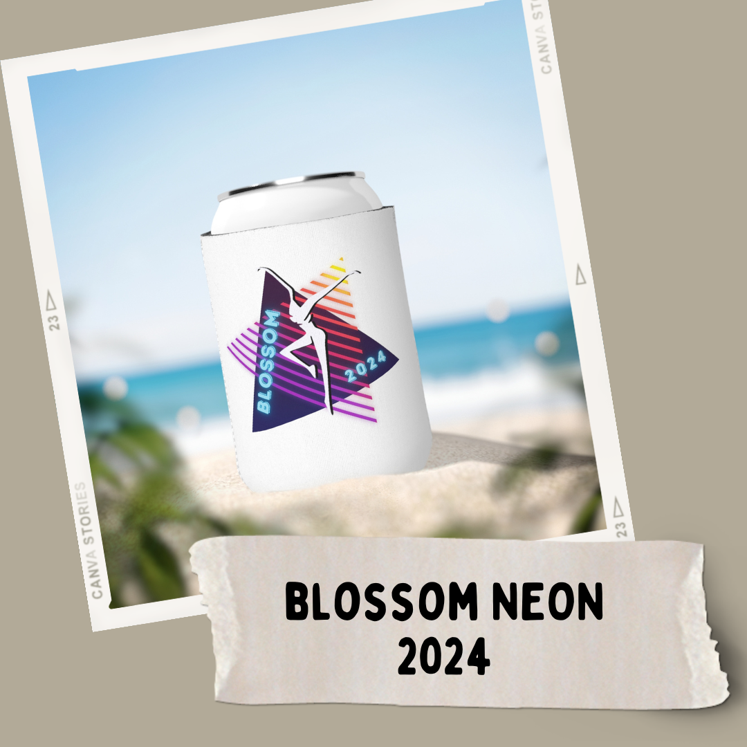 Blossom 2024 Neon Can Koozie | DMB Can Cooler | DMB Gift | Dave Matthews Coolie | Tailgating Gear